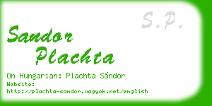 sandor plachta business card